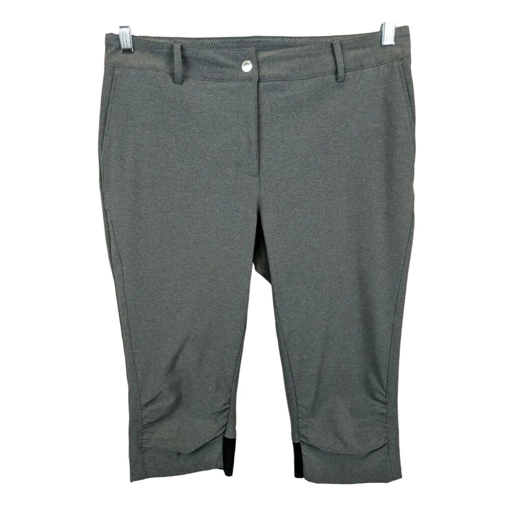 ANNIKA by Cutter & Buck Pedal Pusher Shorts  Size 10  Gray Heather Golf Capris